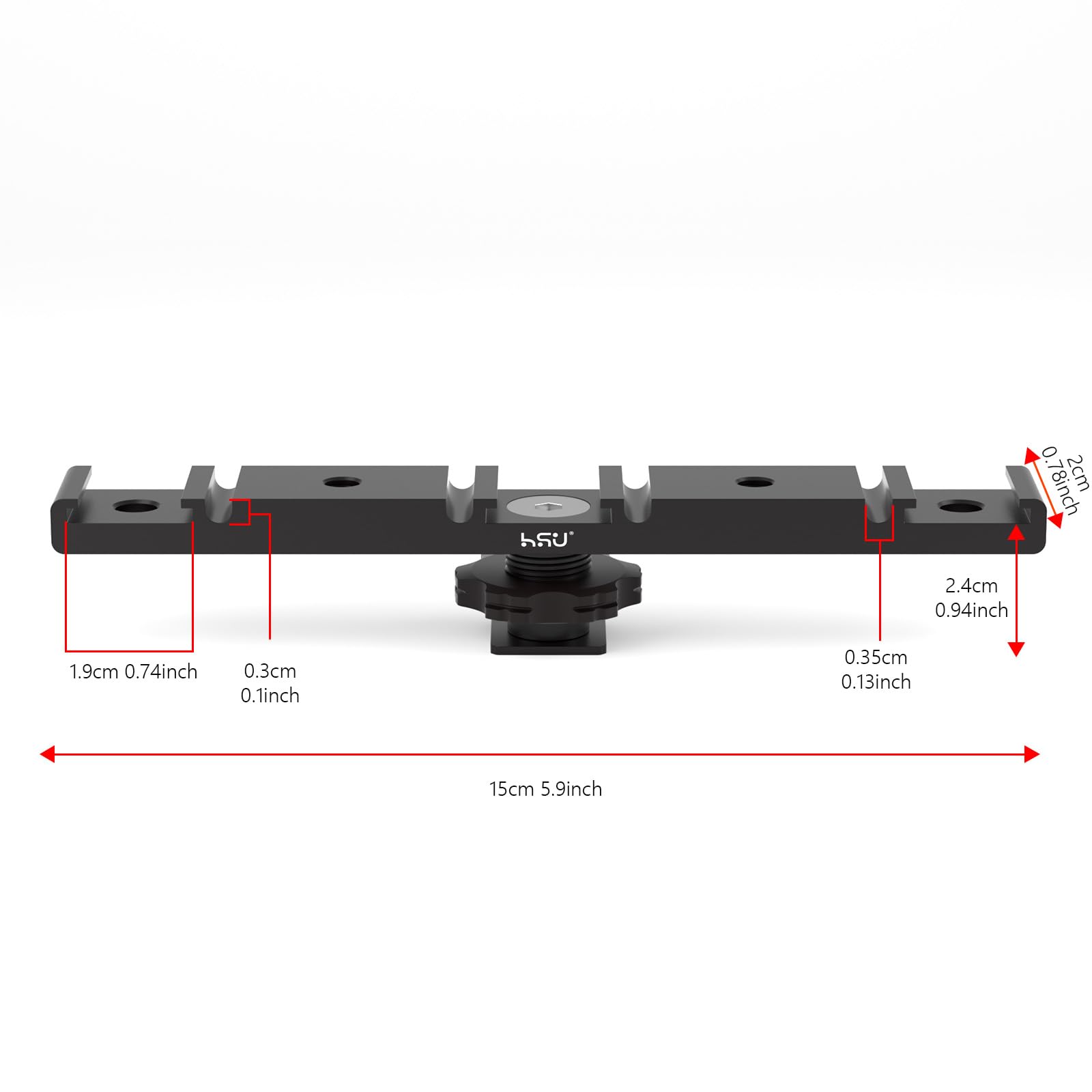 HSU Staffa Adattatore Scarpa Calda, Tripla Supporto Scarpa Fredda per Flash Esterno Microfono LED Monitor Video Accessori per Fotocamere (Modello più lungo)