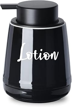 Ceramic Soap Lotion Dispenser, Hand Soap Dispenser Black, Labeled Lotion