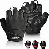 SIMARI Breathable Workout Gloves for Men & Women, Weight Lifting Gloves with Padded, Grip, Full Palm Protection, Gift for Gym Exercise, Cycling, Weightlifting Training, Fitness, Black, Size M
