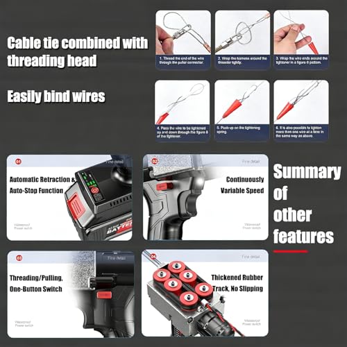 Extractor de cables automático para evitar atascos en tuberías y codos 8