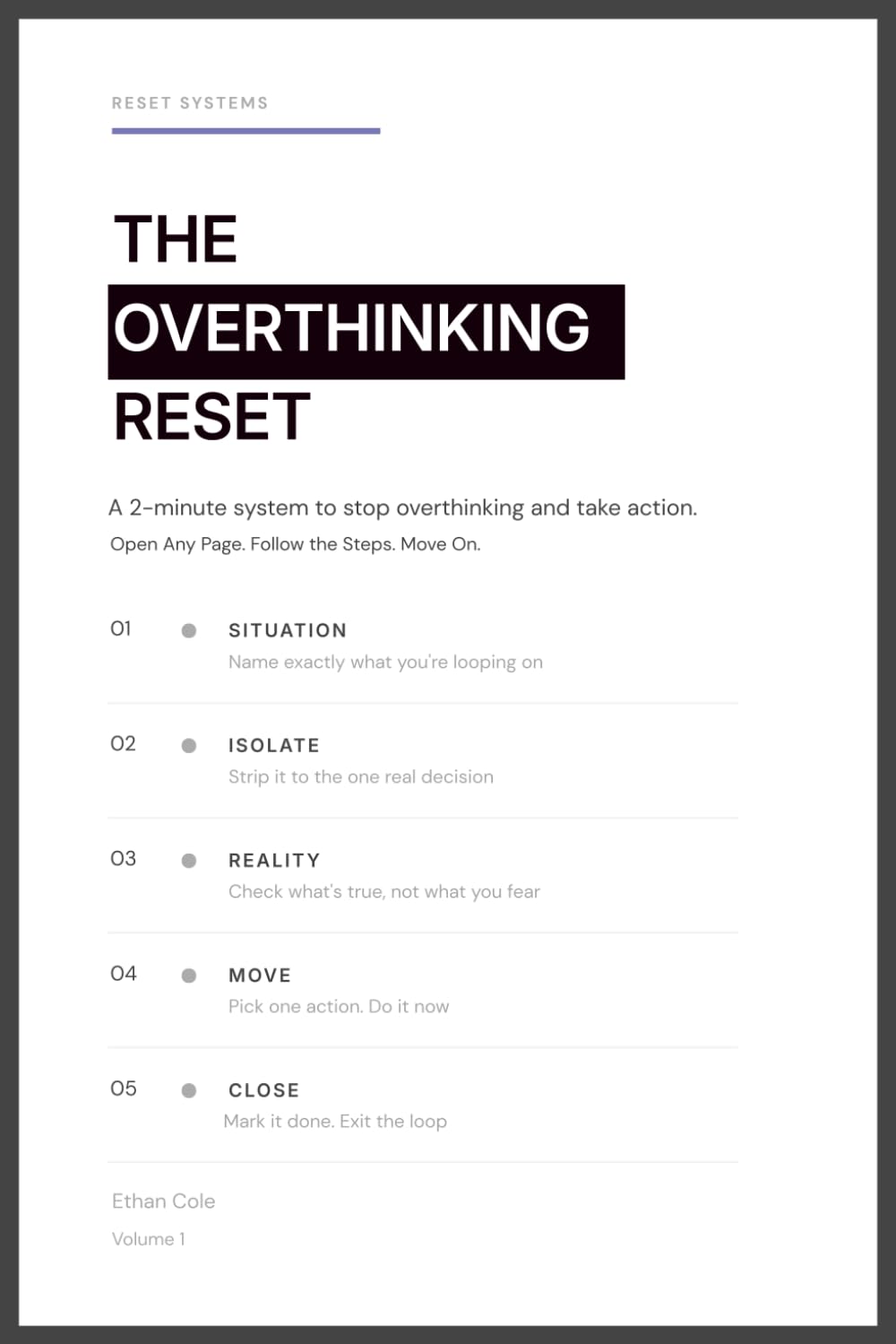 The Overthinking Reset: A 2-Minute Decision Tool to Stop Overthinking, Calm Your Mind, and Take Action Instantly
