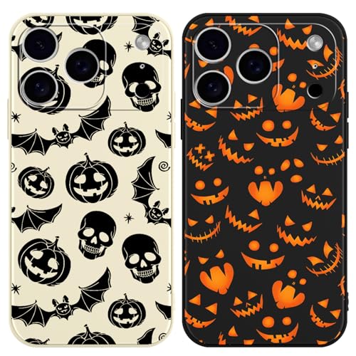 Coque iPhone 17 Pro antichoc évitez les rayures grâce au lot de 2 coques mates d'Halloween