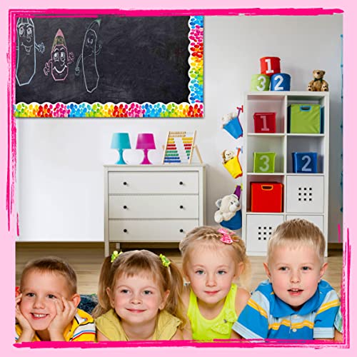 Image of 60 Feet Bulletin Board Borders, Color Balloons Pattern Scalloped Rolled Border Trim for School, Classroom & Offices