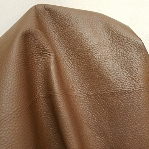 NAT Leathers Taupe Milk Chocolate Brown Soft Tumbled 2.0-2.5 oz 10 sq.ft. Upholstery Craft Shoe, Handbag Cowhide Genuine Cow Leather Hide Skin (10 sq.ft.)
