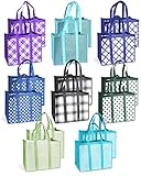 16PCS Reusable Grocery Bags, Sewing Heavy Duty Large Shopping Bags with Long Sturdy Handles, Foldabl
