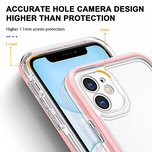 Storm Buy Case Compatible For [ Apple Iphone 11 ], [ Clear ] [ Pink ] Cute Women Shockproof Heavy Duty Protective Phone Cases Hard Bumper Cover For Iphone 11 -Cl&Pk #TOP3