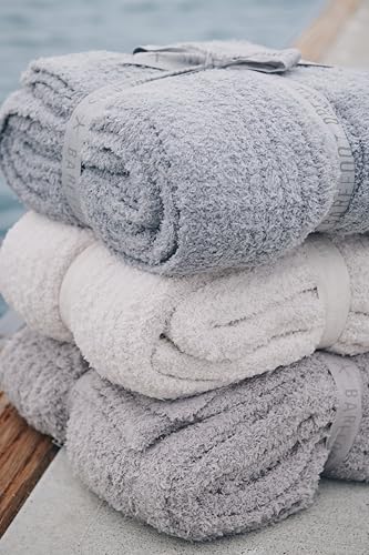 Image of Barefoot Dreams CozyChic Ribbed Throw, White, 54 inchx72 inch