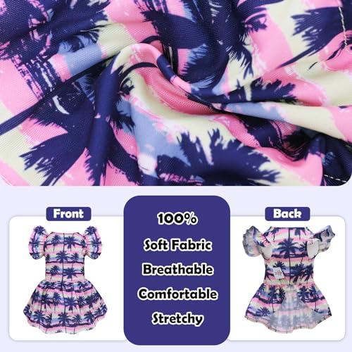 Image of CuteBone Frilly Dog Dress Princess Puppy Birthday Dresses with Ruffled Sleeves Cat Clothes Outfit for Small Dogs Girl Pet Apparel
