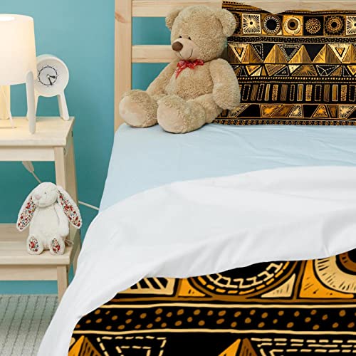 Parure de lit géométrique dorée avec housse de couette et taies - 5
