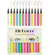 UV Neon Liquid Eyeliner Set Colored Eyeliners Pen Colorful Waterproof Smudge-proof Pigmented Grap...