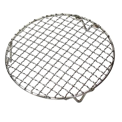 Generisch Rejilla para barbacoa de acero inoxidable antift, parrilla reutilizable con patas, parrilla redonda para hoguera y vapor, accesorios para herramientas de barbacoa