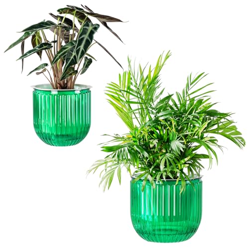 Melphoe Self Watering Pots for Indoor Plants Planter, 6.5/5.3 Inch 2 Pack Planters Self Watering Plant Pots for Flower, Houseplants, Succulent, African Violets and Cactus with Drainage