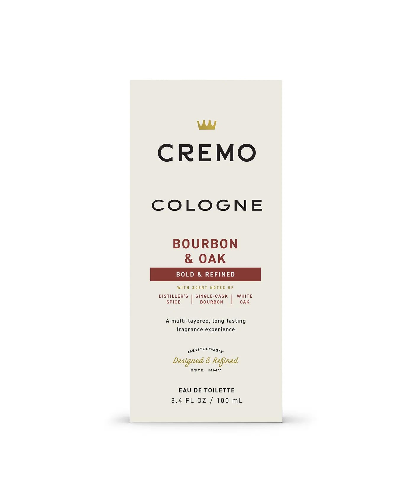CREMO - Bourbon & Oak Eau de Toilette for Men – woda kolońska z pikantnym zapachem – 100 ml