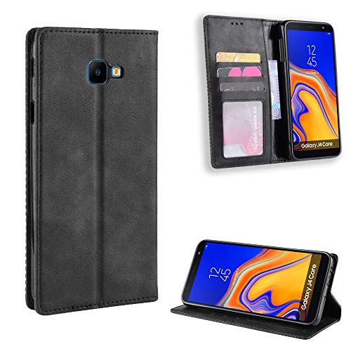 Case for Samsung Galaxy J4+ Case Cover ,Case for Samsung SM-J415GN/DS Galaxy J4+ 2018 / SM-J415G/DS SM-J415G SM-J415FN/DS SM-J415F/DS SM-J415FN / Galaxy J4 Prime Case PU Leather flip Cover Black