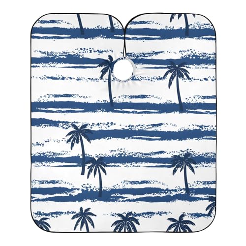 Hezely Hawaiian Palm Trees Hair Dye Cape, Barber Cape for Adults,Waterproof Salon Cape,Waterproof Hairdressing Styling Hair Cutting, 65