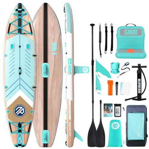 Image of Niphean PRO Extra Large Inflatable Paddle Board with Seat, 11'6 inch /12'6 inch SUP | Stand Up Paddle Board with Pressure Gauge, StabilTrac Fin, Upgraded All-Round /Touring SUP for Adult Adventures, 2+1 Person