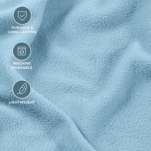 Image of Bare Home Super Soft Fleece Sheet Set (King, Light Blue) | Extra Plush Polar Fleece, No-Pilling Bed Sheets, All-Season, Cozy Warmth, Deep Pockets 6 to 15 Inches
