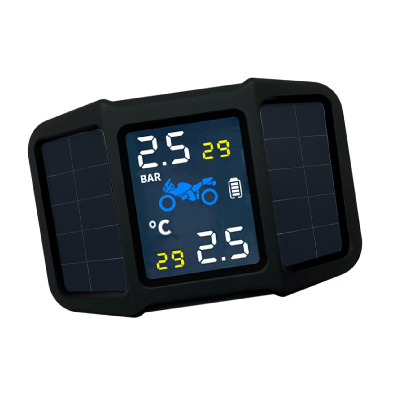 PRETYZOOM Motorcycle Tire Pressure Detector Solar Tire Pressure Monitoring Simple Operation Long-Lasting