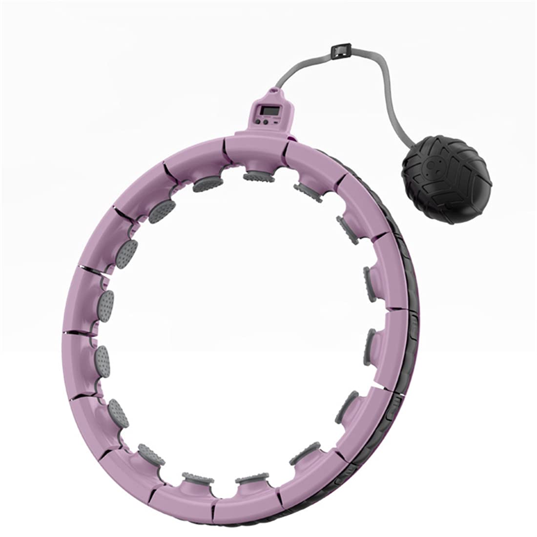 Hula Hoop per Adult & Kids Addome Esercizio, Hula Hoop Ponderato con Contatore, 16 Nodi Staccabili, per Adulti Fitness,Viola