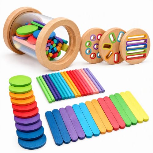 Imagen de DAHAIHLAN Juguetes Montessori de Madera 3 en 1
