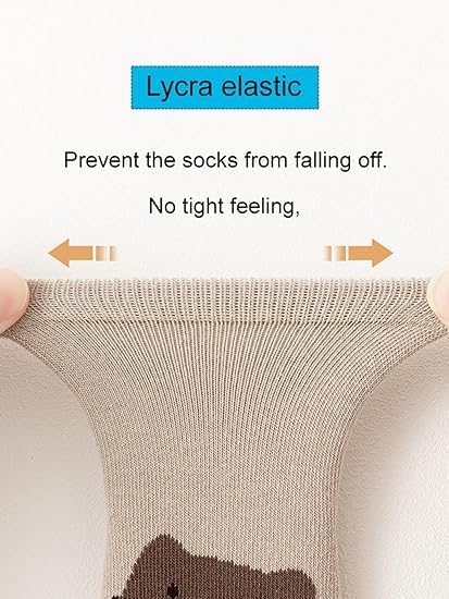 Image of 5Pcs Set Non-Slip Baby Socks Summer Season For 0-3 Years, Anti Slip Grip Ankle Socks With Non Skid Soles Infants, Baby Socks With Grip For Toddler Baby Girl Boys Cartoon Socks