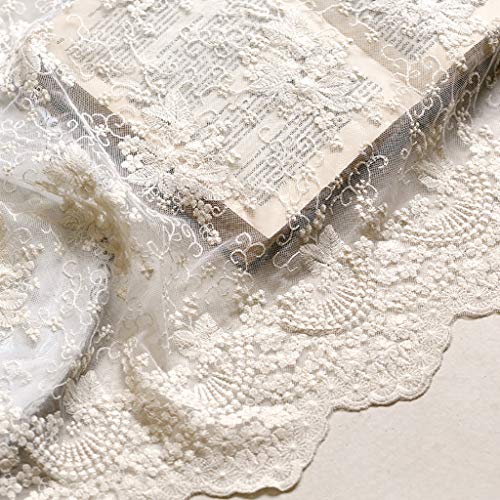 Tovaglia in pizzo bianco extra large per tavolo da pranzo, elegante copertura per la casa e la cucina (900 x 130 cm) di alta qualità, bordi decorativi, perfetta per feste ed eventi