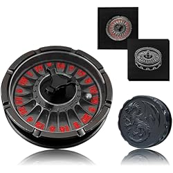 G20 Roulette Dice Spinner for DND Dice Set, D20 Dragon Metallic D&D Dice with Gift Case for DND Game, RPG Role Playing Table Game Gifts (Black-red)