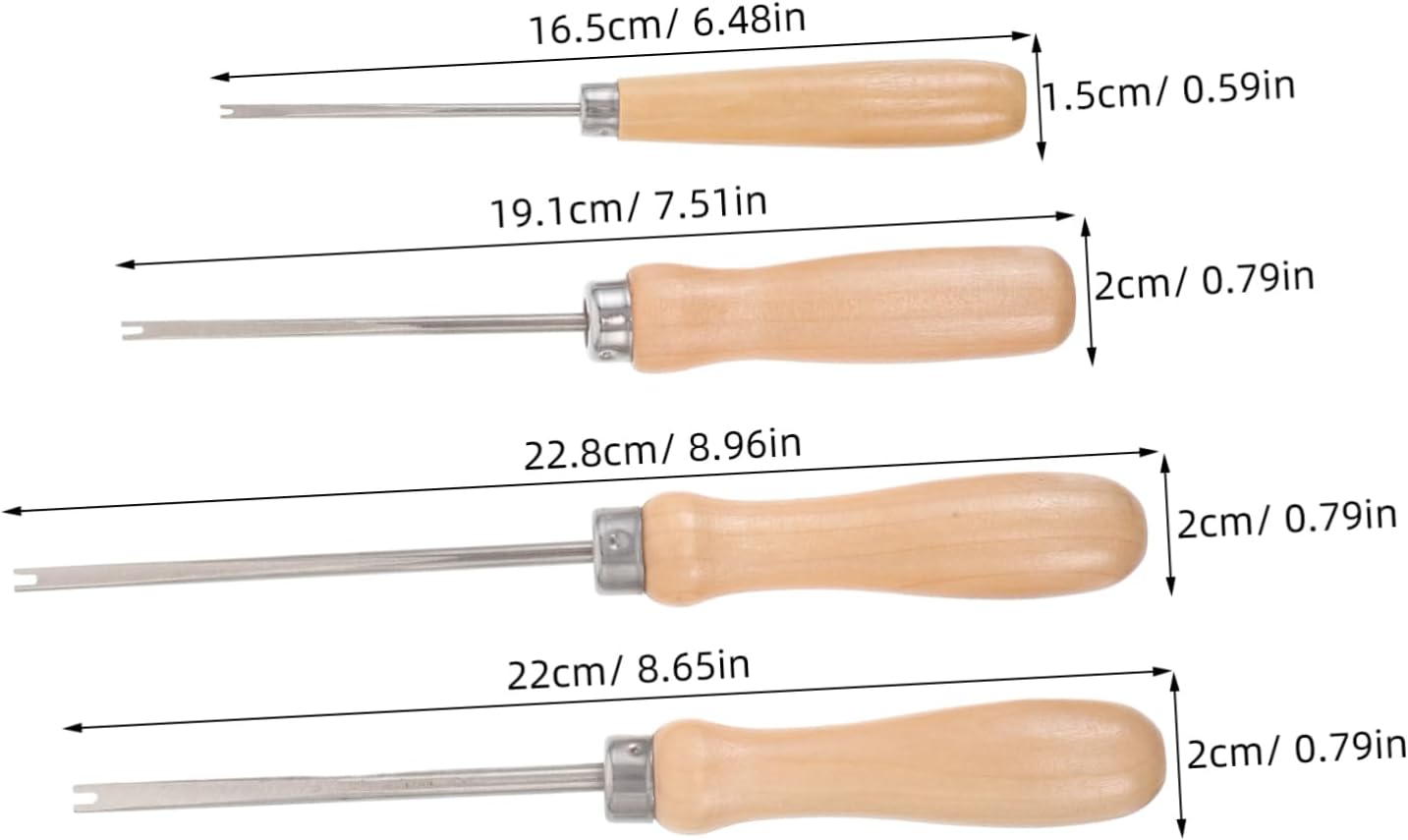 Doll Hair Rooting Tool 4pcs Wooden Handle Cotton Stuffing Tool