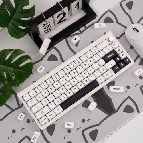 Touches PBT noires et blanches profil Moa pour clavier mécanique 60% à 100%