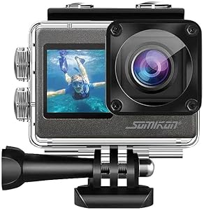 Somikon Action Cam: 6K-Actioncam mit 2 Farbdisplays, WLAN, Bildstabilisierung, Sony-Sensor (Unterwasserkamera, Action Camera, Videorecorder)