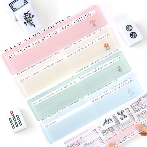 czzwak 4PC Mahjong Card Line Finder Strips - Bright Acrylic Strategy Tool for Beginners | Travel Parties Game Nights | Rules Helper & Accessories Set | Mahjong Gifts