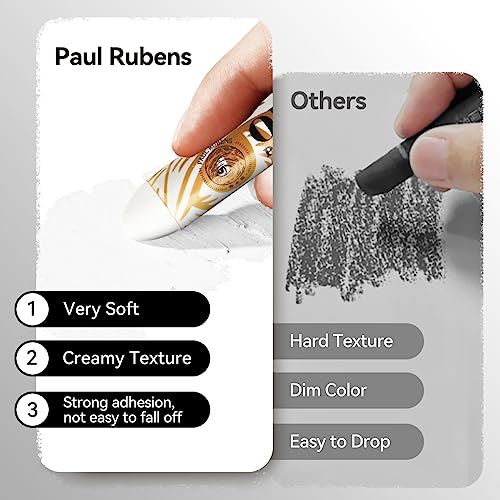 Paul Rubens Grand White Oil Pastels, Pack of 1 HaiYa Artist Soft Oil Pastels Vibrant and Creamy - Image 4