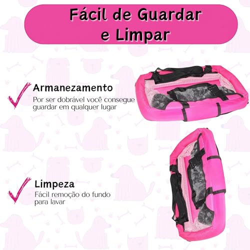Cadeirinha Pet Assento Carro Cachorro Gato Cães Cadeira Pet - Rosa