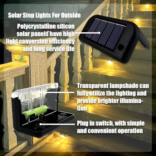 Image of 4Pcs Solar Light Outdoor Garden Waterproof Stair Deck Pool Patio Fence Gate Yard Floor Step Railing Window Balcony Terrace