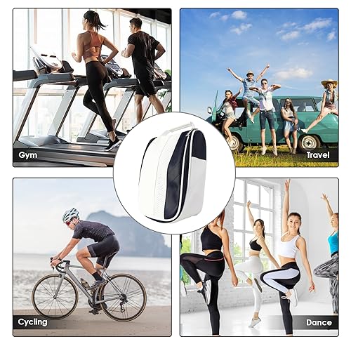 Golf Shoe Bag,Travel Shoe Bags, Water Resistant Travel Shoe Bags, Black and White Golf Shoes Bags Men/Women Outdoor Zippered Carrier Bags With Golf Accessories, For Cycling, Golf, Traveling, Gym4