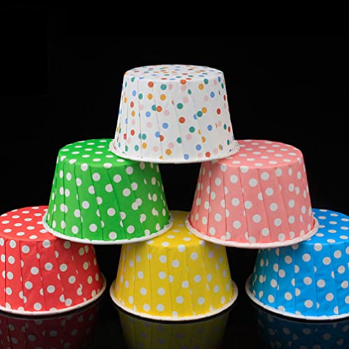 ifundom Copo de Papel de Bolo de Copo 50/100 Pcs Aleatório Colorido Premium Eternoproof Papel de Cup