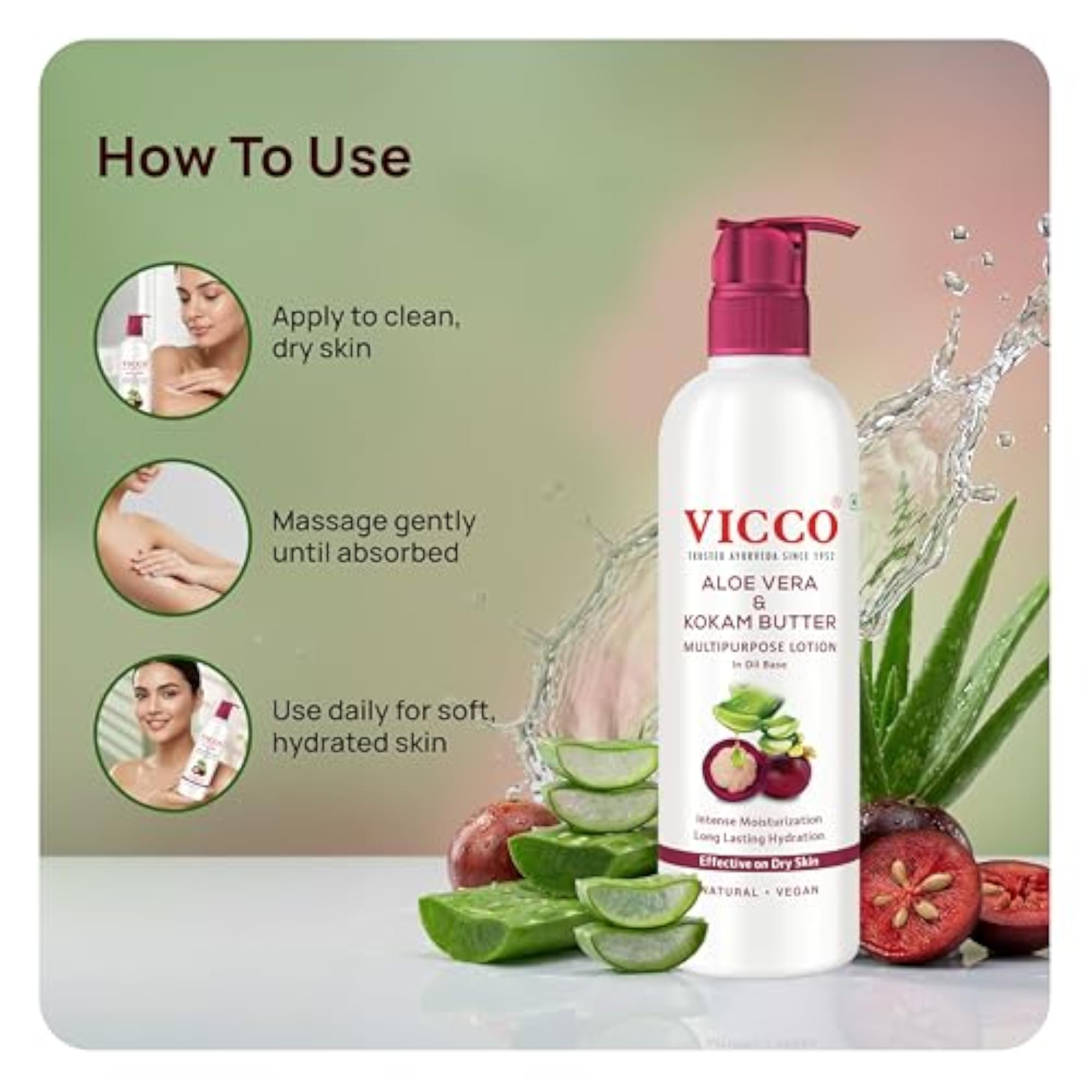 Aloe Vera & Kokam Butter Multipurpose Lotion, Intensive Hydration