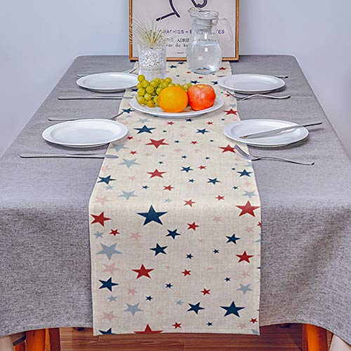 Table Runner 36 Inches Long July 4Th Independence Day National Flag Day Stars Heat-Insulation Table Runners Cotton And Linen Table Cover Dresser Scarf For Dinner,Banquet Decorations,Wedding #TOP3