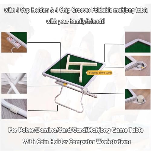 Mesa plegable para Mahjong con posavasos y bandejas miniatura 4