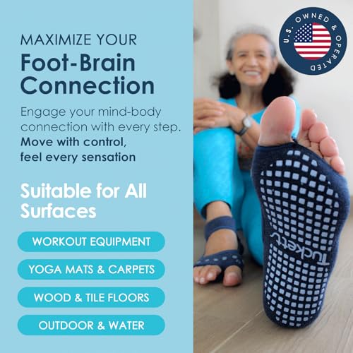 Tucketts Toeless Pilates Socks with Grips for Women, Non-Slip Barre Yoga Socks with Grips, Nude, Sizes 5-13, 1 Pair4