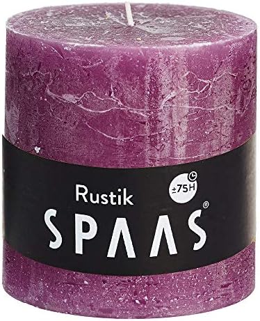 Spaas Rustic Unscented Pillar Candle 100/100 mm, ± 75 Hours, Red