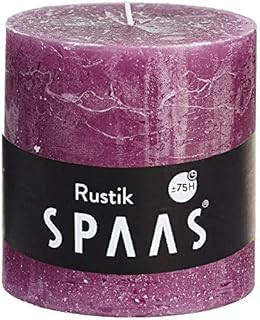 Spaas Rustic Unscented Pillar Candle 100/100 mm, ± 75 Hours, Red