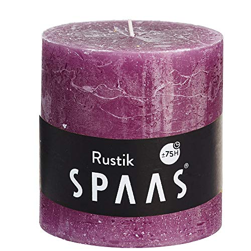 Spaas Rustic Unscented Pillar Candle 100/mm, 75 Hours, Cardinal Red