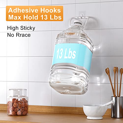 Probebi Adhesive Hooks For Hanging Heavy Duty - 12 Pack Wall Hooks 13Lb(Max), Sticky Hooks Waterproof, Wall Hangers Without Nails, Kitchen Hooks, Bathroom Hooks, Indoor Use For Home & Office #TOP6