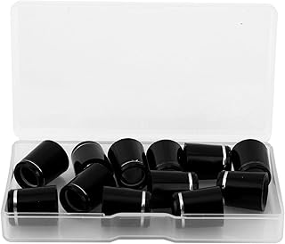 Black Golf Iron Ferrules, Golf Club Tapered Ferrules .12pcs with Single Silver Ring Accessories Parts for All Iron Shafts Replacement