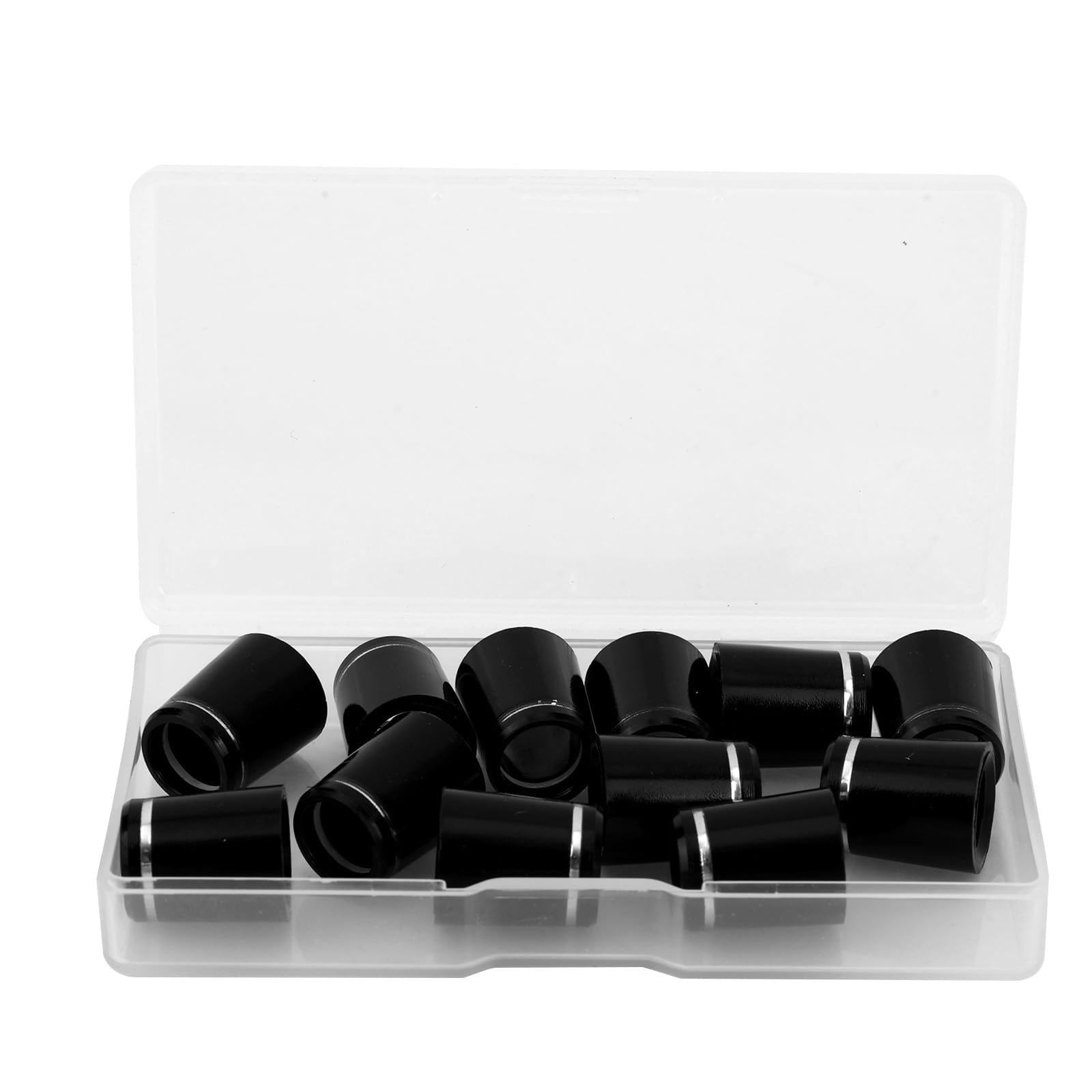 Goktvai Black Golf Iron Ferrules, Golf Plastic Club Tapered Ferrules 12pcs with Single Silver Ring Accessories Parts for All Iron Shafts Replacement โ image 1