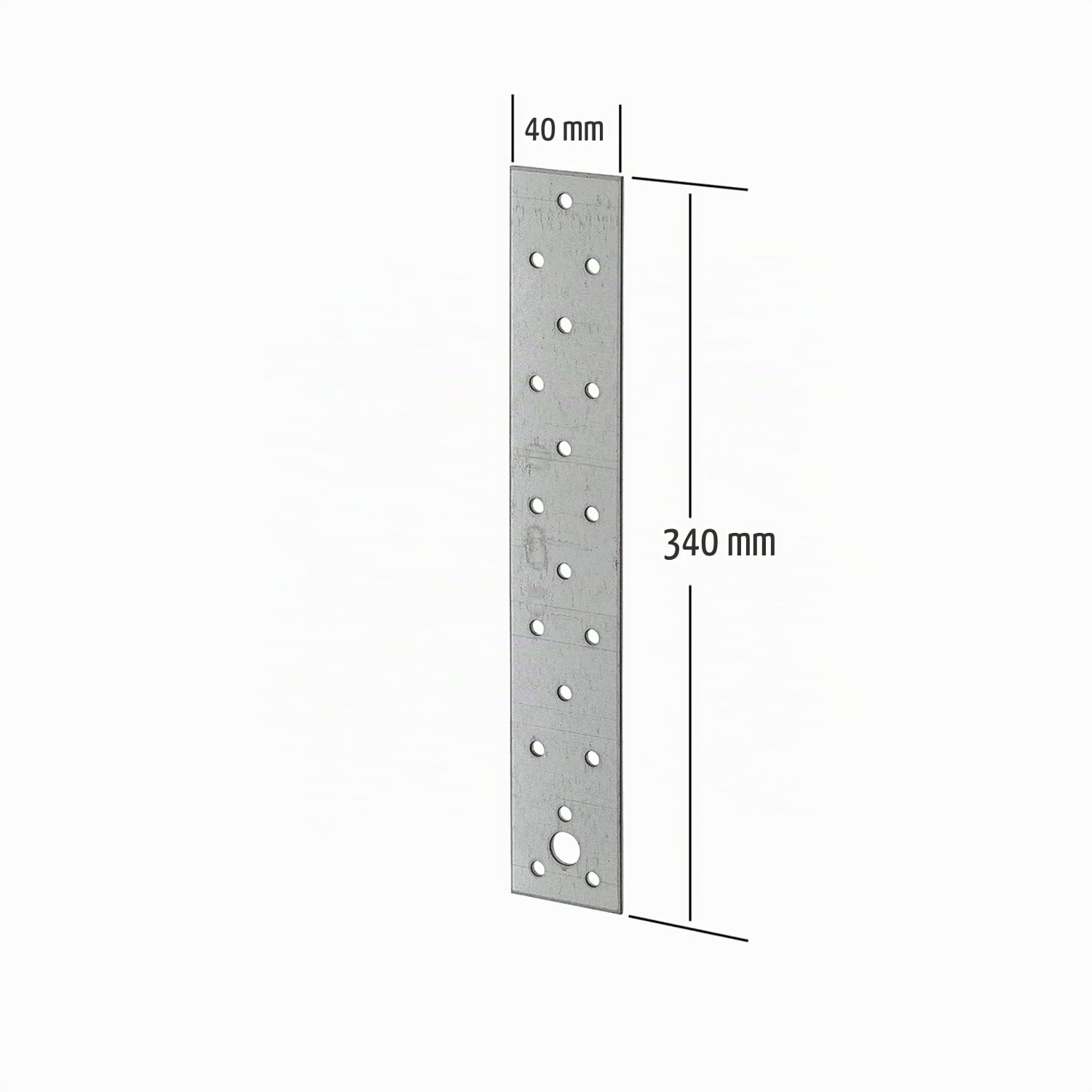 50 x siwitec Flachverbinder 340 x 40 mm sendzimir verzinkt, Materialstärke 2,0 mm, CE-Kennzeichnung, witterungsbeständige Lochplatte Holzverbinder, Lochblech Montageplatte, Flachstahl verzinkt