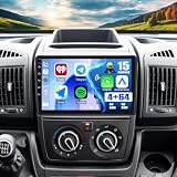 CAMECHO Android15 4+64GB Autoradio per Fiat Ducato 3 Peugeot Boxer 2 Citroen Jumper 2 2011-2022, CarPlay/Android Auto Wireless, 9" HD IPS, CANBUS, Plug&Play, GPS RDS BT, Telecamera AHD inclusa