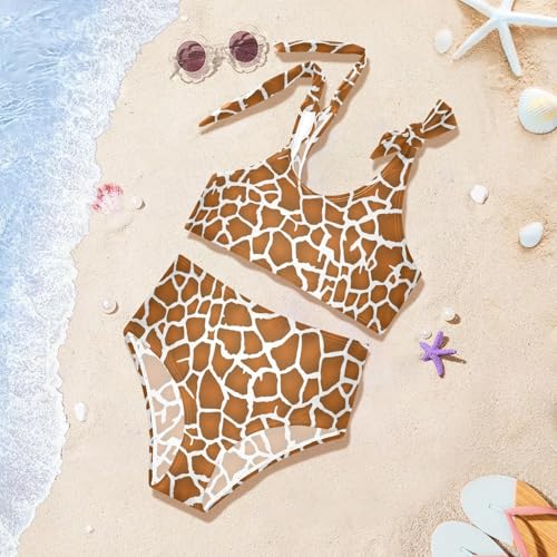 Image of CaTaKu Cute Hawaiian Girls Bathing Suit Toddler Girl Swimsuit Bikini Set for Girls Swimwear Two Piece Size 3-12T