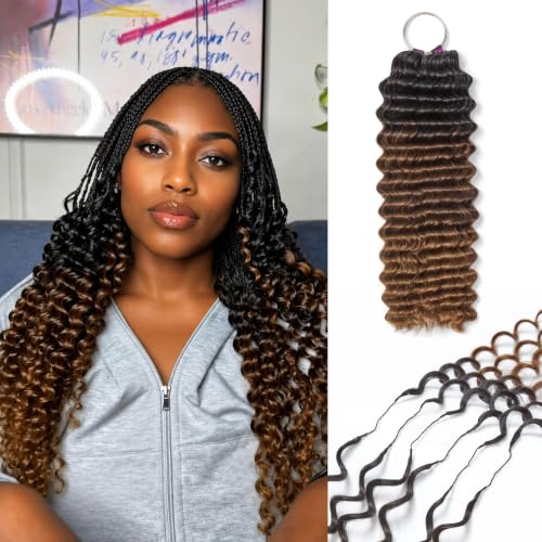 LUVME Deep Wave Miracle Knots Crochet Human Hair, 18 Inch